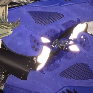 Blue suede Jordan 5